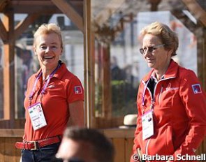 Swiss team rider Marcela Krinke-Susmelj with her sponsor and friend Irina Meyer