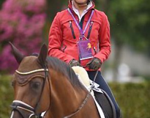 Victoria Max-Theurer did not bring her number one horse Augustin to Aachen but will be riding her number two Blind Date