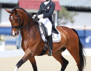 Anna Zsofia Kökényesy on Leopold at the 2015 European Junior/Young Riders Championships :: Photo © Astrid Appels
