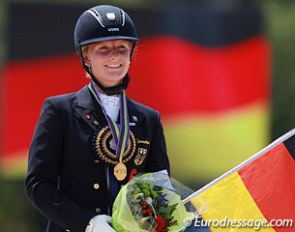 Bianca Nowag wins kur to music gold at the 2015 European Young Riders Championships :: Photo © Astrid Appels