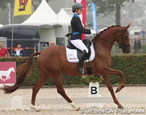 Kim van der Velden and Guadeloupe Beau win the 4-year old semi finals at the 2015 Pavo Cup Finals in Ermelo :: Photo © Jessica Pijlman