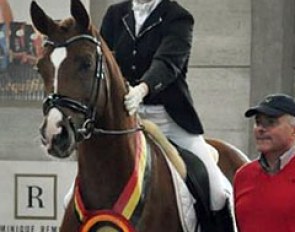 Flore de Winne and Basali, the winners of the 4-year old division at the 2015 Belgian Young Horse Championships