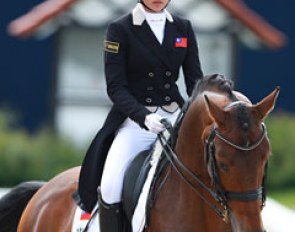 Taiwanese Nicole Hang on Natascha van Dyk's Westfalian stallion Savignon (by Sandro Hit x Affekt)