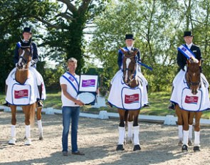 Team Denmark won the sixth and last leg of the 2015 FEI Nations Cup Dressage pilot series staged at Hickstead, Great Britain. The Danish team with Sune Hansen, Sidsel Johansen and Anders Dahl :: Photo © Jon Stroud