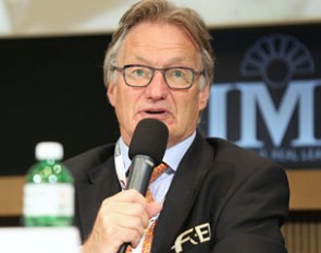 Frank Kemperman, Chair of the FEI Dressage Committee, addressed the FEI Sports Forum 2015 today at the IMD in Lausanne (SUI) :: Photo © Germain Arias-Schreiber