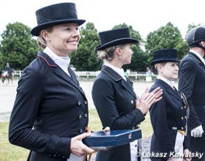 Marcela Krinke-Susmelj leads the line up for the awards at the 2015 CDI-W Lipica :: Photo © Lukasz Kowalski