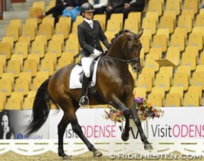 Bettina Jaeger and Esperance at the 2015 Danish Young Horse Championships in Odense :: Photo © Ridehesten