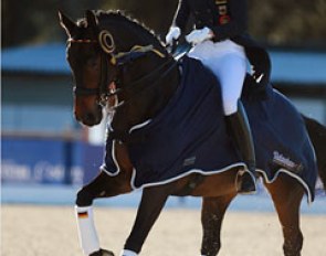 Jessica Krieg and Revers Side win the Young Riders Team Test at the 2015 CDIO Vidauban :: Photo © Astrid Appels