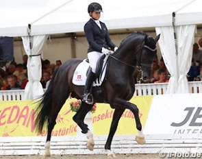 Dorothee Schneider and Sezuan win the 6-year old preliminary test at the 2015 World Championships for Young Dressage Horses :: Photo © LL-foto