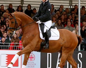 Charlotte Dujardin rode a master class on Barolo, a 9-year old Hanoverian chestnut gelding by Breitling W x Hitchcock