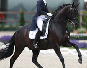 Nadine Capellmann is back with a new horse, Forpost, an 8-year old Ukrainian bred gelding by Obrazets x Khiton