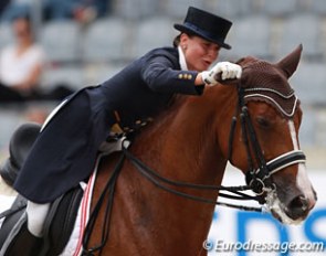 Timna Zach pulls Simply Red's ear at the end of her test