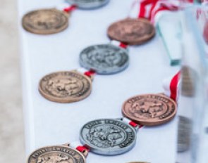 The medals for the 2016 Polish Dressage Championships at the CDI-W Augustowek :: Photo © Lukasz Kowalski