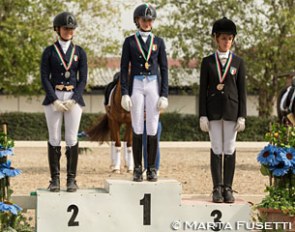 The pony podium at the 2016 Italian Championships: Ludovica Perbellini, Mia Zamperetti, Martina Scoccio :: Photo © Marta Fusetti