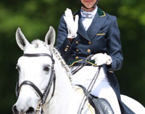 Brazilian Thaisa Tavares de Almeida waves to her fans