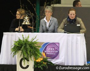 Australian 5*-judge Susan Hoevenaars officiating at the 2016 CDI-W 's Hertogenbosch :: Photo © Astrid Appels