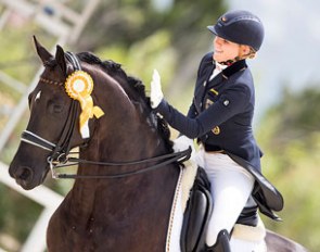 Anna Christina Abbelen and Furst On Tour win team gold at the 2016 European Young Riders Championships :: Photo © Digishots
