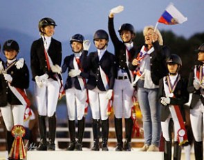 Russia wins team gold at the 2016 European Children Championships in Oliva Nova :: Photo © Alberto Martinez Bracero