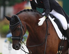 Denmark's Sille Engermann patting Darius