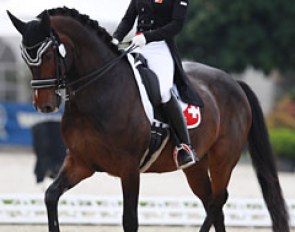 Tamara Lucia Roos and Amaretto XII at the 2016 European Under 25 Championships :: Photo © Astrid Appels