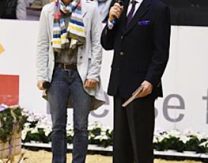 Moderator Kim Kreling and commentator Dietrich Plewa