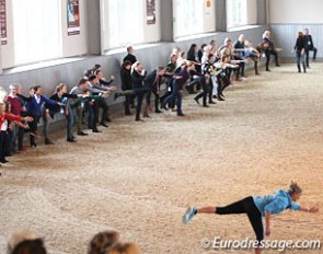 Morning gymnastics with Jessica von Bredow-Werndl at the 2016 Global Dressage Forum :: Photo © Astrid Appels