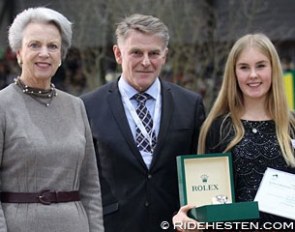 Princess Benedicte of Denmark, WBFSH president Jan Pedersen, and Antonia Schütt at the 2016 CDI Geneva :: Photo © Ridehesten
