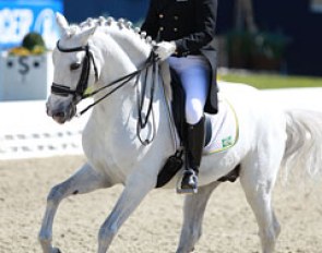 The Brazilians have come full force to Europe to gain mileage in preparation of Rio. Rogerio Clementino on the Brazilian bred Lusitano Signo dos Pinhais