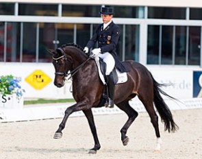 Christoph Koschel and Solitaire win the Prix St Georges 1* at the 2016 European Under 25 Championships :: Photo © Thomas Hellmann