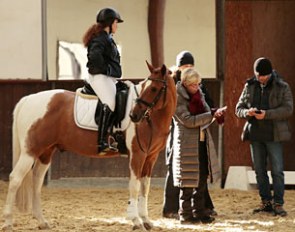 Hungarian pony rider Jazmin Yom Tov on Jazzo in the Katrina Wüst clinic at Unikornis Stable near Budapest, Hungary.
