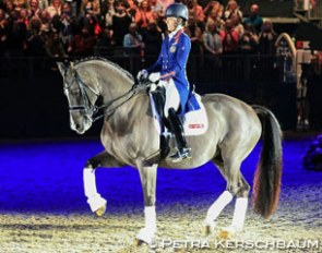 Charlotte and Valegro at the horse's retirement ceremony