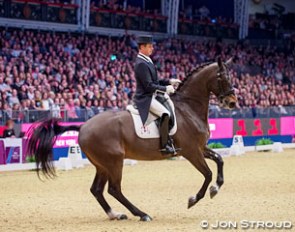 Carl Hester and Nip Tuck win the World Cup qualifier at the 2016 CDI-W London :: Photo © Jon Stroud