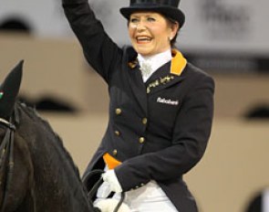 Jeannette Haazen, who lives close to Maastricht just across the border in Neeroeteren (Belgium), waves to her fans