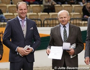 Joop van Uytert receives the Freiherr von Schrötter Medal at the 2016 Trakehner Stallion Licensing in Neumunster :: Photo © Astrid Appels