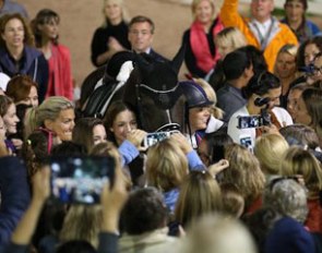 Charlotte Dujardin and Valegro at the U.S. retirement ceremony in New York :: Photo © Sportfot