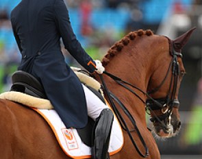 There was no Dutch traveling reserve at the 2016 Olympic Games to replace Cornelissen's Parzival who suffered from a bug bite and major swelling the day before the competition. The pair retired in the Grand Prix :: Photo © Astrid Appels