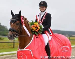 Louise Christensen and Vegelin's Goya win the 2016 Danish Pony Championships :: Photo © Ridehesten