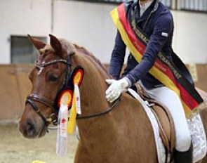Elisa Mae Deilmann-Walsh and Na Also win the 2016 German Developing Pony Rider Championship in Verden :: Photo © Tina Patel