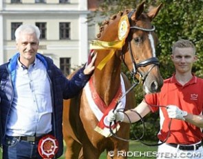 Breeder Mogens Pedersen with the 2016 DWB Mare of the Year Sezuanna :: Photo © Ridehesten