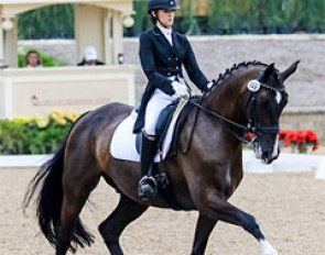 Sierra Keasler and Lux Stensvang at the 2016 U.S. Dressage Championships :: Photo © Sue Stickle