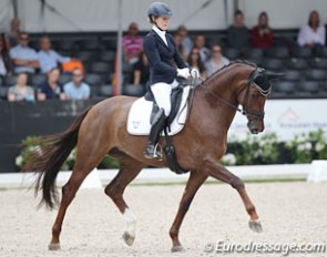 Beatrice Buchwald and Victoria's Secret at the 2016 World Young Horse Championships :: Photo © Astrid Appels