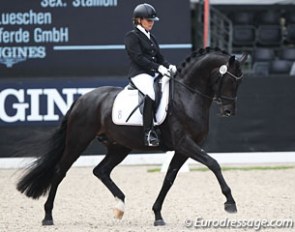 Katrin Burger and Santo Dottore at the 2016 World Championships for Young Dressage Horses :: Photo © Astrid Appels