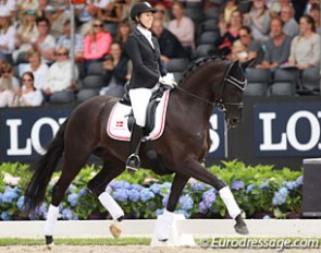 Carina Cassoe Kruth on Heiline's Danciera at the 2016 World Young Horse Championships :: Photo © Astrid Appels