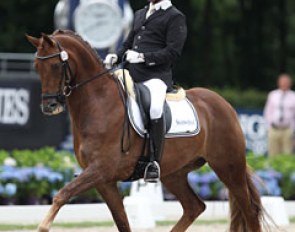 Yessin Rahmouni on the compact Ferrari (by Apache x Jazz), who was the 2010 KWPN Foal Champion