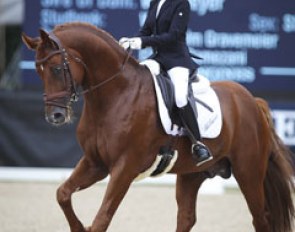 Elahe Ramezani and Bellmeier at the 2016 World Young Horse Championships :: Photo © Astrid Appels