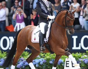 Sascha Schulz and Quel Filou at the 2016 World Young Horse Championships in Ermelo :: Photo © Astrid Appels