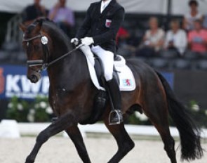 Nicolas Wagner, a former FEI pony rider from Luxembourg, resurfaced in Ermelo with Rock on Top. The pair is trained by Klaus Balkenhol