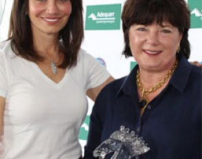Carol Cohen presented Elizabeth “Betsy” Juliano with the Global Dressage Visionary Award during week 10 of the Adequan Global Dressage Festival