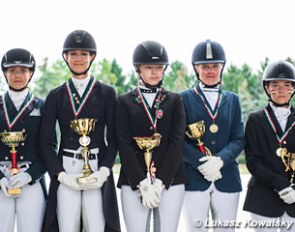 The gold medal winners at the 2017 Hungarian Youth Riders Championships in Babolna :: Photo © Lukasz Kowalski