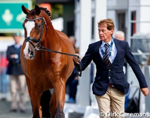 Emile Faurie and Lollipop at the horse inspection of the 2017 European Dressage Championships :: Photo © Dirk Caremans